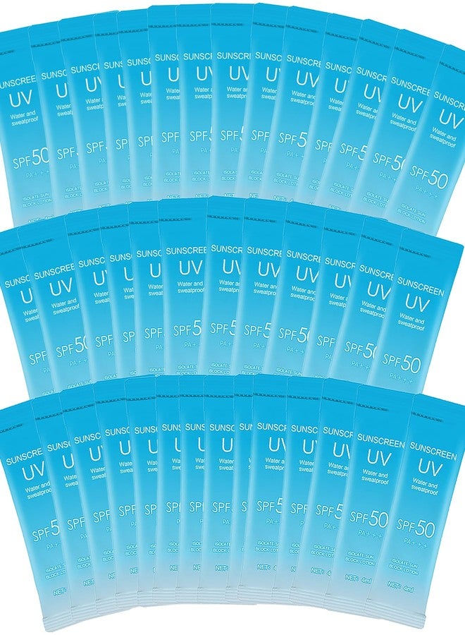 DuaTana 40 Pack Sunscreen SPF50+,Moisturizing Travel Size Sunblock Lightweight &Water-Resistant, 4ml Face & Body Mini Sunscreen Lotion Bulk Portable Sun Cream,Perfect for Most of Skin Women Travel & Outdoor-C - Image 1