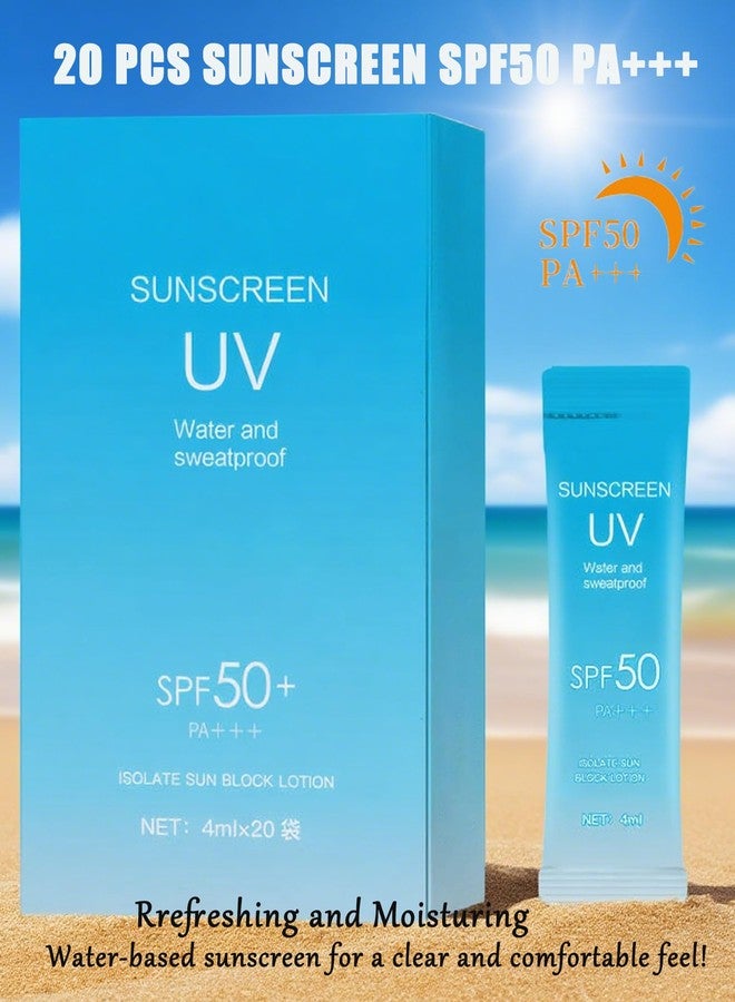 DuaTana 40 Pack Sunscreen SPF50+,Moisturizing Travel Size Sunblock Lightweight &Water-Resistant, 4ml Face & Body Mini Sunscreen Lotion Bulk Portable Sun Cream,Perfect for Most of Skin Women Travel & Outdoor-C - Image 2