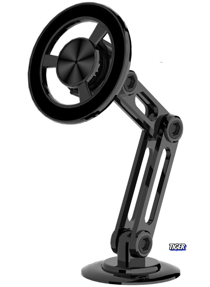 TIGER Universal 360° PRO Magnetic Suction Car Phone Holder with Adjustable Arm – Secure & Versatile Mount for iPhone, Samsung, and More – Black - Image 1