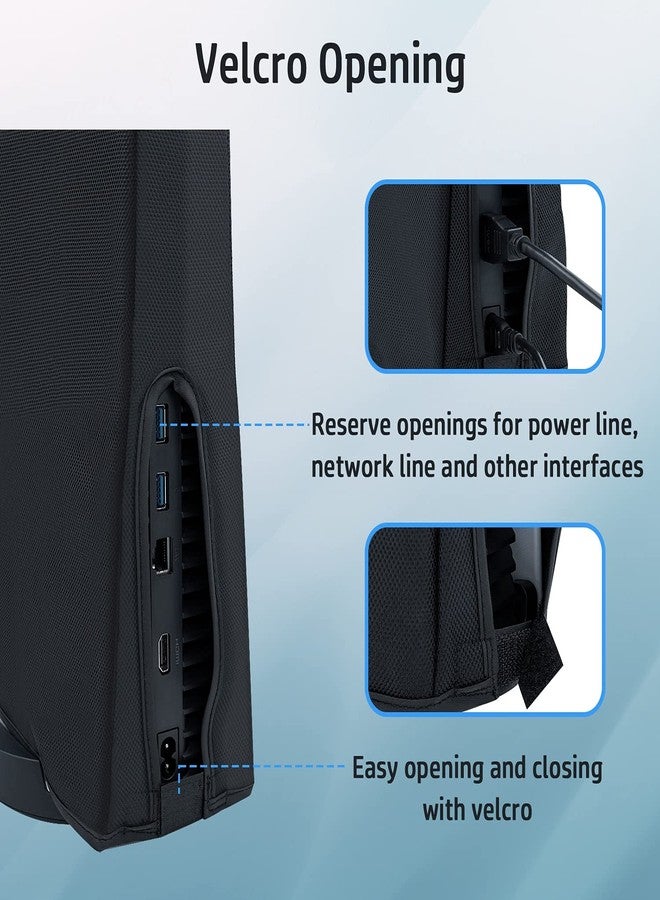 Mcbazel Dust Cover for PS5, Precision Cut Protective Case Anti Scratch Waterproof Cover Sleeve for Playstation 5 Console Digital Edition and Ultra HD Edition - Black (NOT for PS5 Slim/Pro) - Image 5