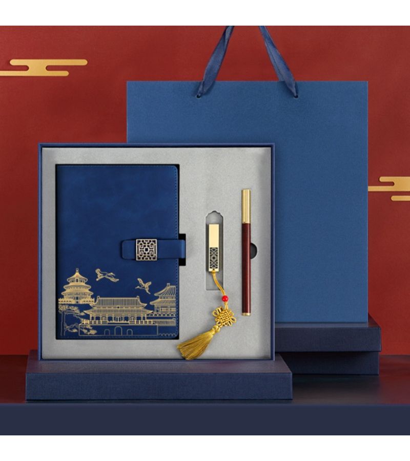 A5 Light Blue Gift Box Set with Notebook Pen and Refills 80 Pages - Image 3