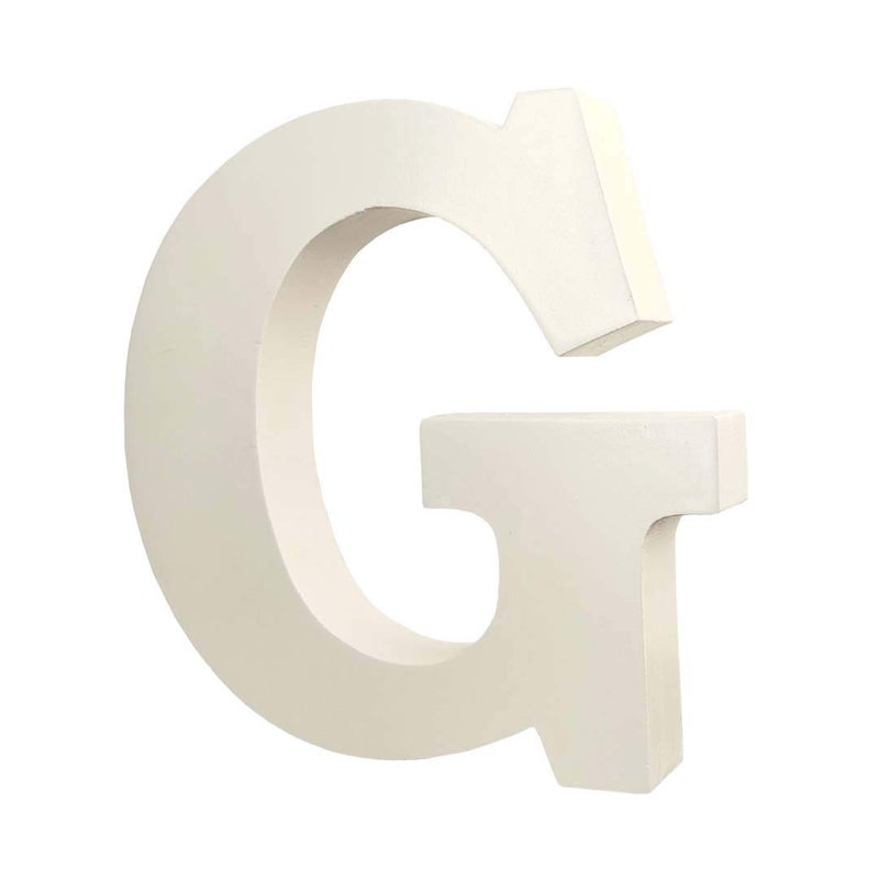 AKDAMA Wooden G Letter- English Upper Case Alphabets Cutouts for Art and Craft Work (G_White_15x2.5 cm) - Image 5