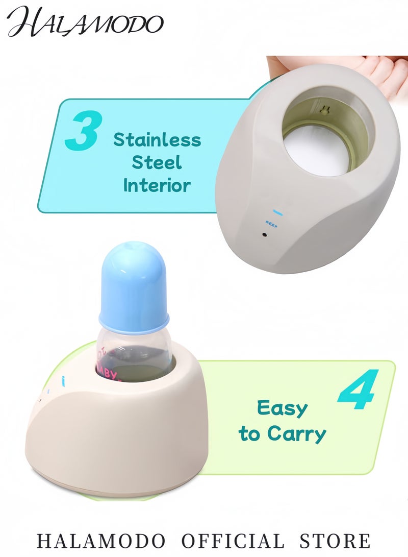 Halamodo Portable Electric Baby Bottle Warmer Constant Temperature Heater for Glass & Plastic Bottles Quick Heating Bottle Warmers Ideal for Home & Travel - Image 3