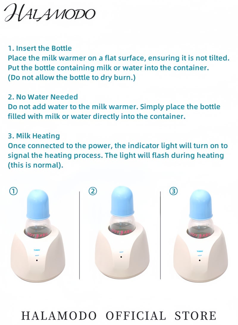 Halamodo Portable Electric Baby Bottle Warmer Constant Temperature Heater for Glass & Plastic Bottles Quick Heating Bottle Warmers Ideal for Home & Travel - Image 5