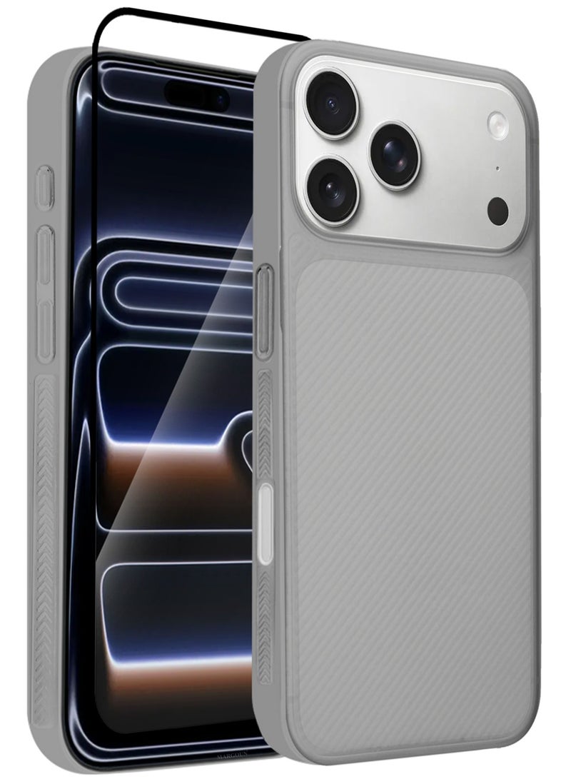 CATANES 2Packs Case Cover for iPhone 17 Pro Max, Air Skin Line Design Back Cover, Sturdy Durable Ultra-Thin Case, Drop Protection Cover Clear with 3D Screen Protector - Black