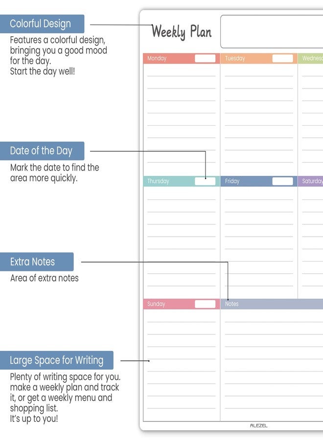 ALEZEL Magnetic Fridge Calendar Whiteboard, Dry Erase Refrigerator Calendar Set (3 Boards) - Magnetic Weekly Calendar for Fridge, Dry Erase Calendar, Grocery List White Board, 3 Markers + Eraser - Image 3