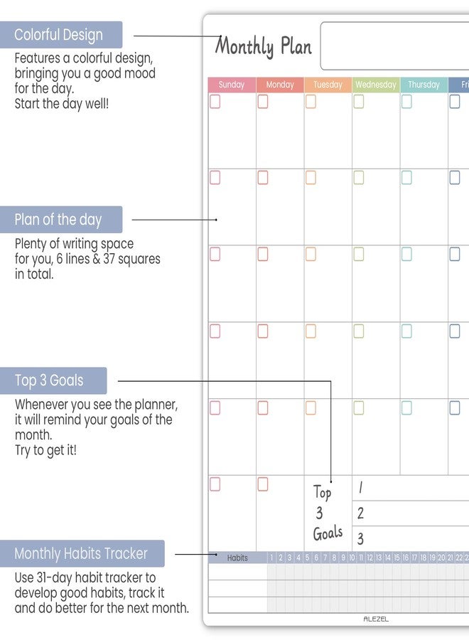 ALEZEL Magnetic Fridge Calendar Whiteboard, Dry Erase Refrigerator Calendar Set (3 Boards) - Magnetic Weekly Calendar for Fridge, Dry Erase Calendar, Grocery List White Board, 3 Markers + Eraser - Image 2