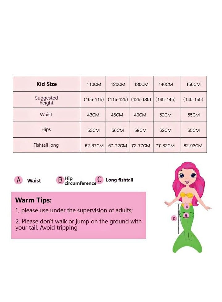 Costumes for Kids Toddler Girls 3-10 Years Old, 9 PCS Mermaid Pretend Dress Up Role Play Set for Children Cosplay Ages 3-10, Birthday Party Halloween Christmas Costumes Outfits - Image 2