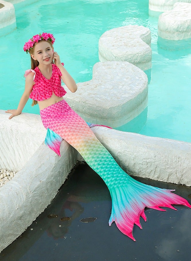 Costumes for Kids Toddler Girls 3-10 Years Old, 9 PCS Mermaid Pretend Dress Up Role Play Set for Children Cosplay Ages 3-10, Birthday Party Halloween Christmas Costumes Outfits - Image 4