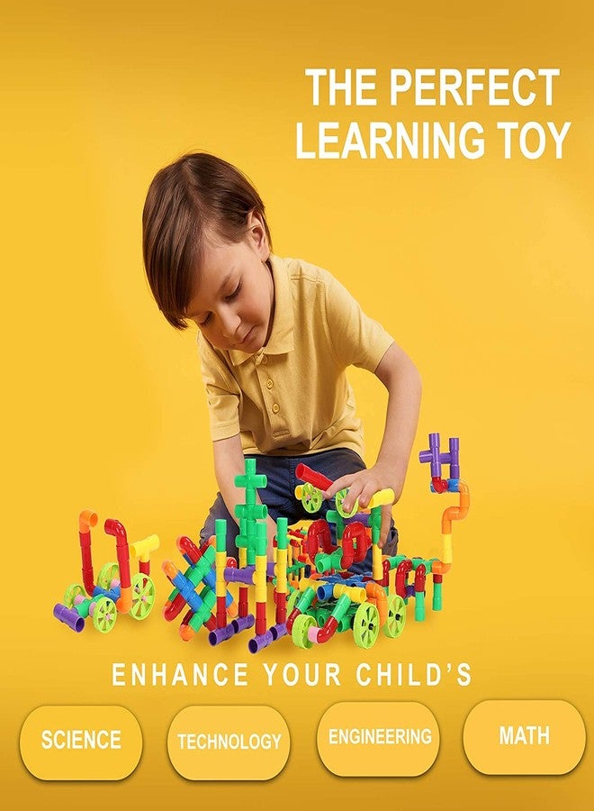 Leaffybezz Non-Toxic Building Blocks Set Educational Construction Toy Puzzles Learning Activity Game for Kids Toys for Children Toys for 2,3,4,5 Years (Approx 99 Piece) (Pipe Puzzle Block) - Image 4