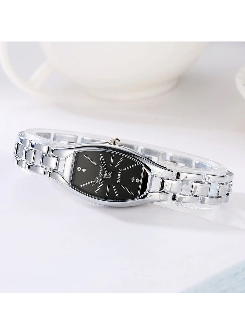 لفباي ساعة يد بعقارب بسوار من الإستانلس ستيل للنساء - Image 2