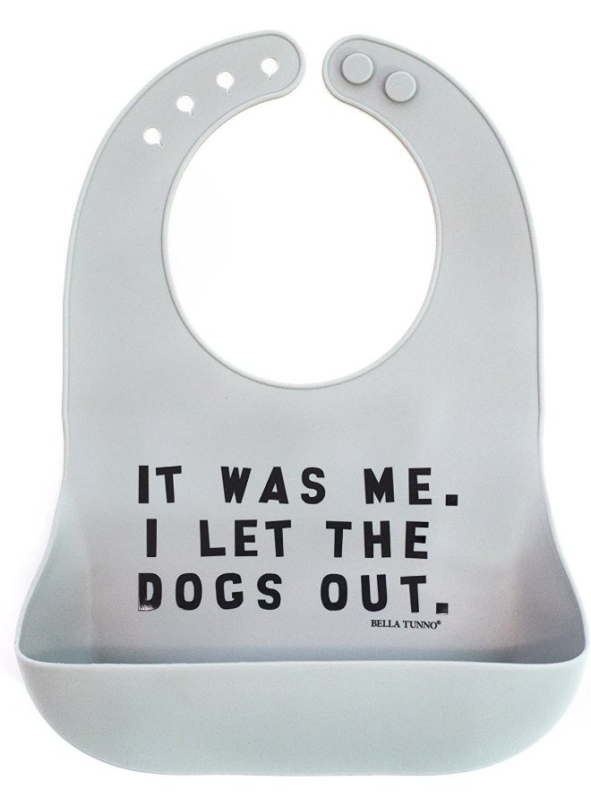 Bella Tunno Baby Bib for Eating by Bella Tunno, Waterproof Silicone Bib with Large Food Catcher, Adjustable Fit for Babies 4-12 months & Toddlers 1-3 Years, Boys & Girls, Let The Dogs Out - Image 1
