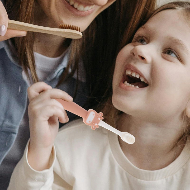 Super Soft Bristle Toothbrush Set 3 Pack Non Slip Handle Cartoon Design For Kids Oral Care - Image 5