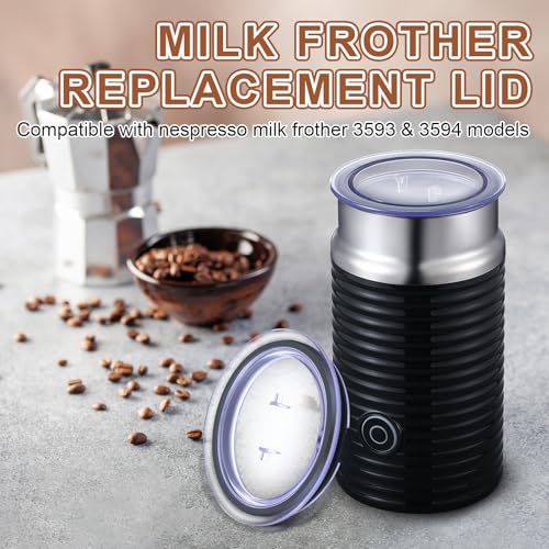 Ceoighe Milk Frother Lid Replacement Compatible with Nespresso Aeroccino 3 3R Milk Frother Parts 3593 & 3594 Machines, Replacement Lid Parts Compatible with 93271 Model - Image 3