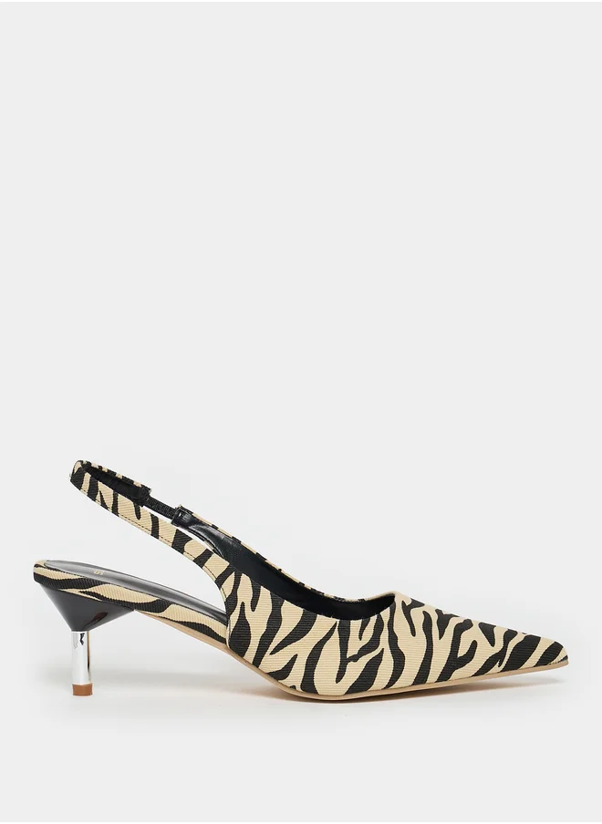 ستايلي Zebra Print Slingback Pumps