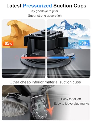 Kolasels Heavy Duty Dual Tablet Holder for Car/Truck [Metal Arm] Dashboard Windshield Double Mount for Vehicle Dash Suction Stand for iPad Pro/Air/iPhone, 5.5-15.6" Tablets Phone - Image 5