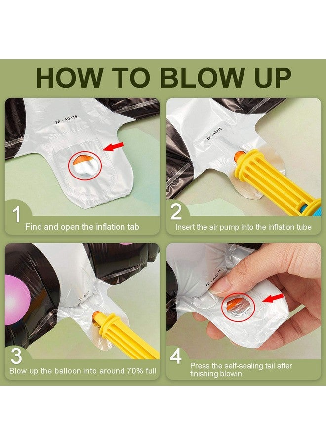 Skylety 8 Panda Balloons Panda Birthday Decorations Cartoon Foil Balloons for Kids' Zoo Animal Theme Birthday Party Decors - Image 4