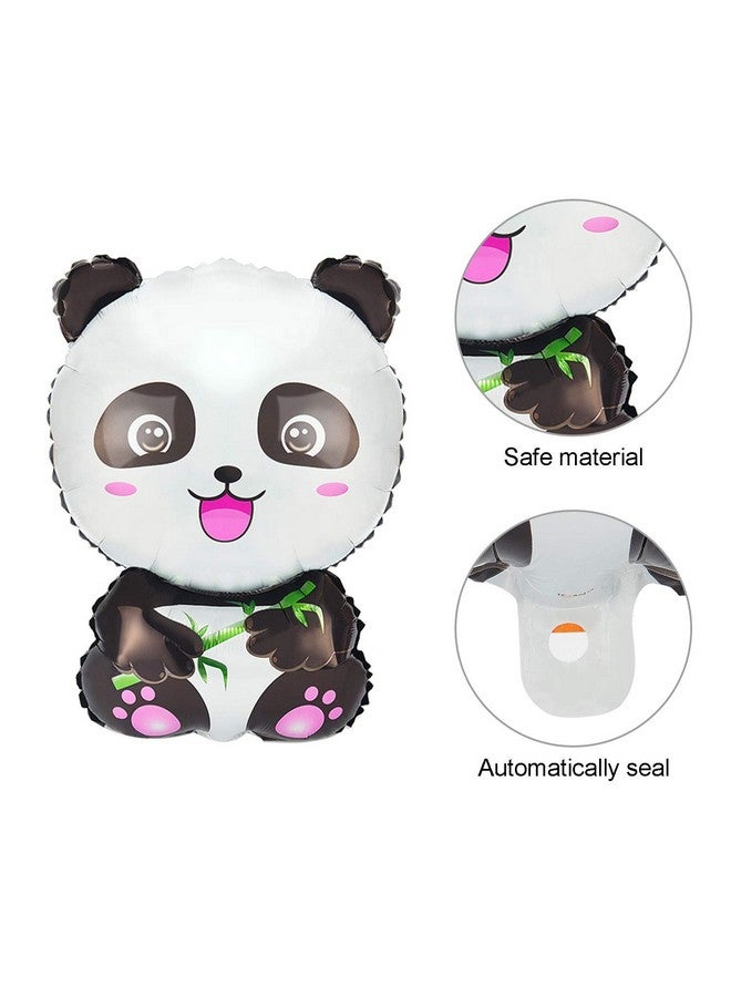 Skylety 8 Panda Balloons Panda Birthday Decorations Cartoon Foil Balloons for Kids' Zoo Animal Theme Birthday Party Decors - Image 3