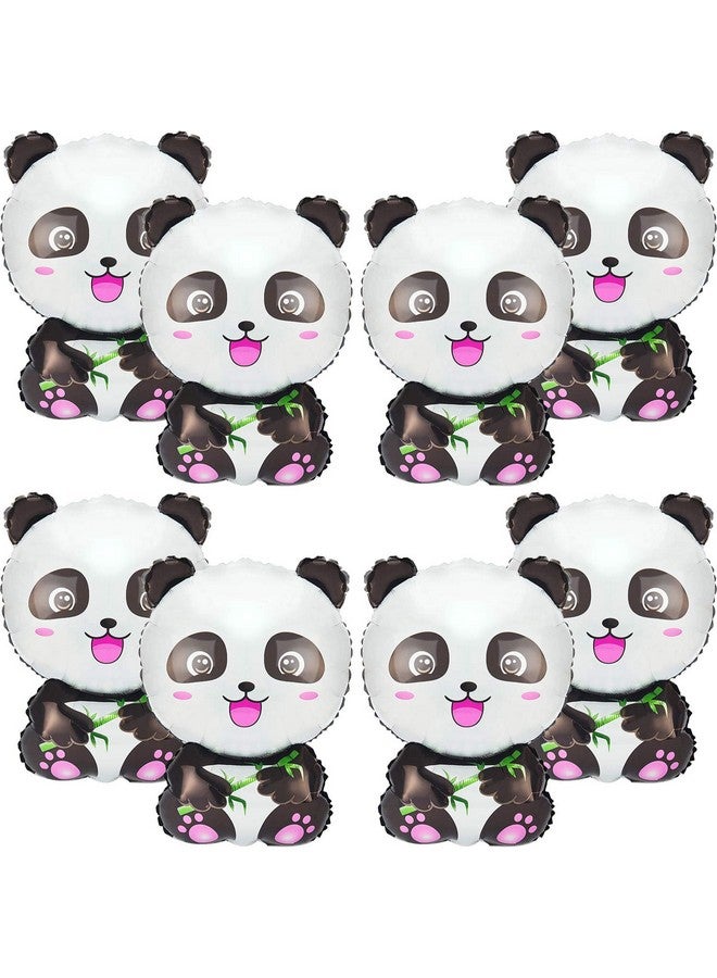 Skylety 8 Panda Balloons Panda Birthday Decorations Cartoon Foil Balloons for Kids' Zoo Animal Theme Birthday Party Decors - Image 1