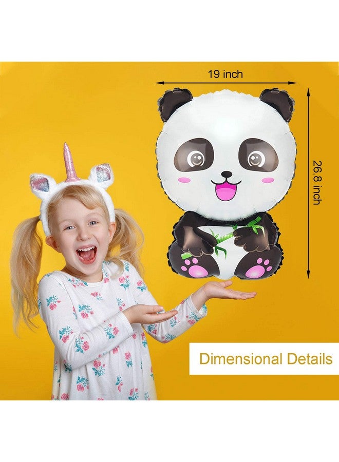 Skylety 8 Panda Balloons Panda Birthday Decorations Cartoon Foil Balloons for Kids' Zoo Animal Theme Birthday Party Decors - Image 2