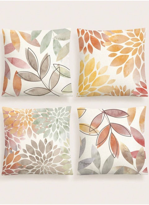 Cushion cover set of 4 pieces, bright and solid colors, size 45 cm x 45 cm, without filling