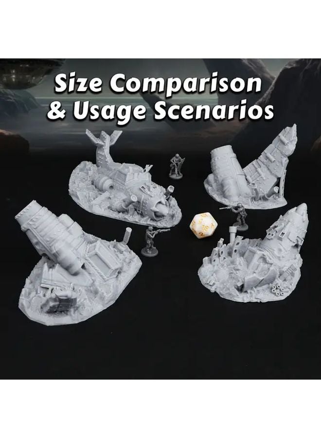 FF611 Crashed Planes DND TRPG Terrain Set 28mm Scale Aircraft Wreckage - Image 4