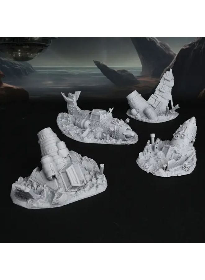 FF611 Crashed Planes DND TRPG Terrain Set 28mm Scale Aircraft Wreckage - Image 2
