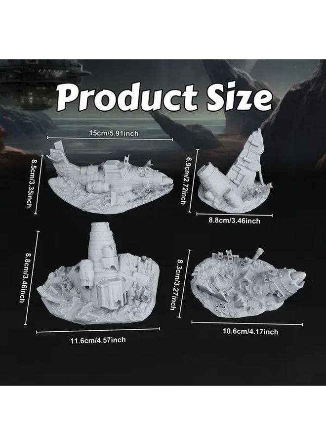 FF611 Crashed Planes DND TRPG Terrain Set 28mm Scale Aircraft Wreckage - Image 3