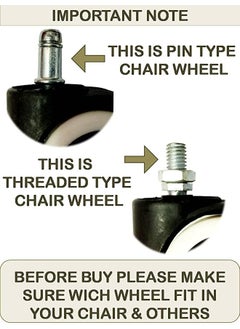 GROWVIBE CRAFT Growvibe Heavy Duty Caster Black Pin Wheels for Rolling Chairs Computer Chairs Furniture Appliance Furniture Caster  - Image 3