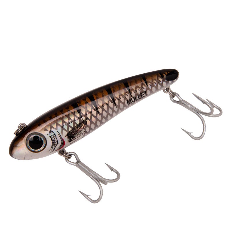 Bomber Lures Mullet Slow-Sinking Twitch, Walking Saltwater Fishing Lure, Excellent for Speckled Trout, Redfish, Stripers and More, 3 1/2", 5/8 oz, Spot-Tail Pogy - Image 4