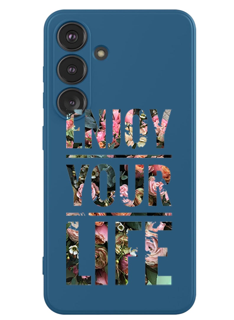 Theodor Protective Slim Fit Case Liquid Silicone Cover with Full Body Protection Anti-Scratch Shockproof Case For Samsung Galaxy S24 (Blue) - Enjoy your rally - Image 1