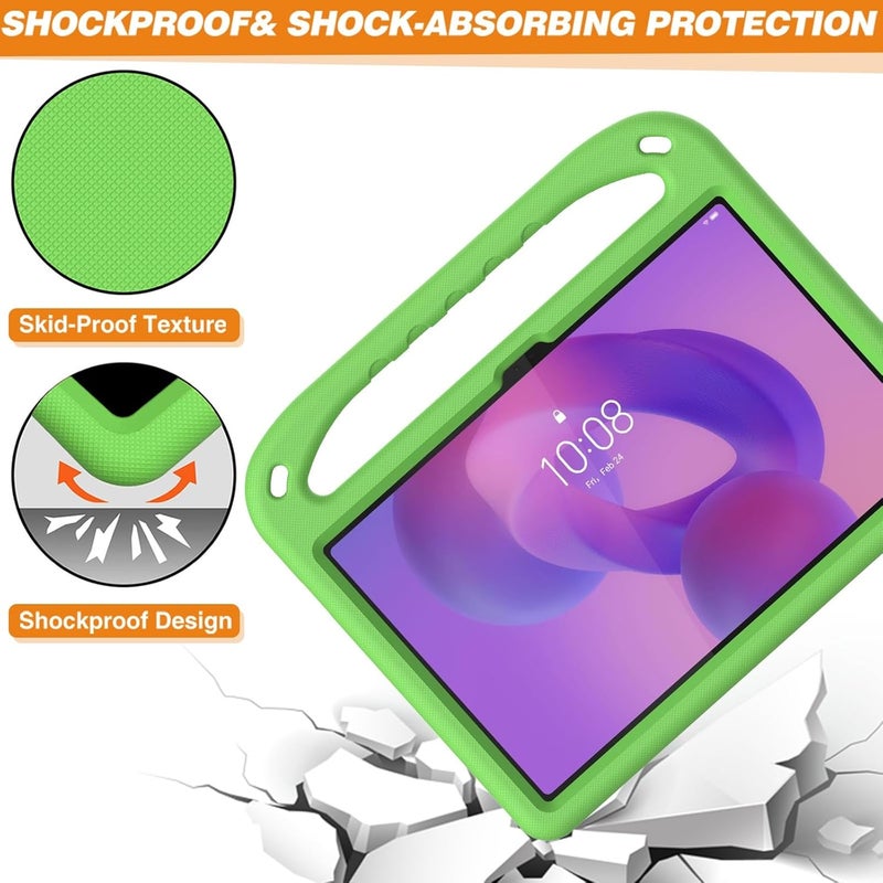 for Lenovo Idea Tab 11 2025 (11") TB-335FC Case Shockproof Light Weight Handle Stand Protective Case Scratch Resistant Made of Kid-Friendly for Kids EVA Shell(Green) - Image 5