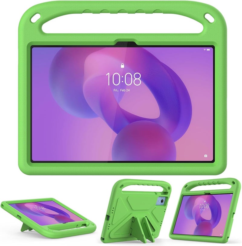 for Lenovo Idea Tab 11 2025 (11") TB-335FC Case Shockproof Light Weight Handle Stand Protective Case Scratch Resistant Made of Kid-Friendly for Kids EVA Shell(Green) - Image 2