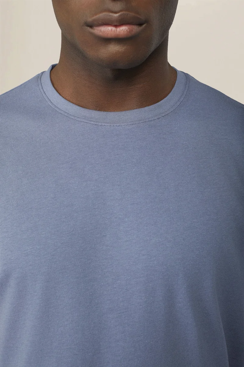 Doppelganger Blue Men's regular fit 100% cotton jersey T-shirt - Cerulean for Men | Best Price UAE