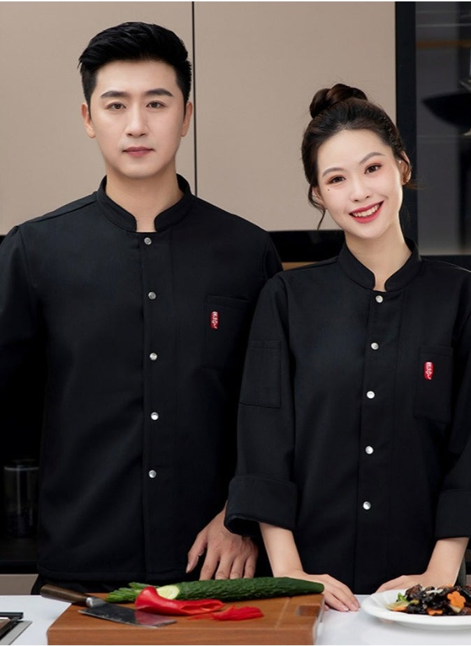 Gasin - Restaurant chef uniform kitchen long sleeve overalls shirt - Image 1