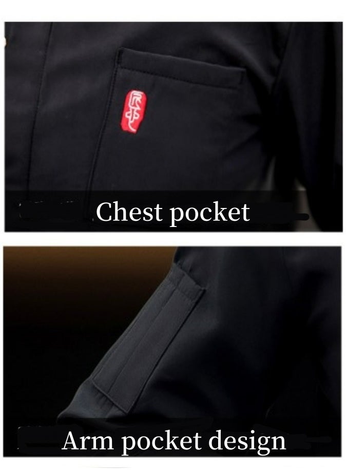 Gasin - Restaurant chef uniform kitchen long sleeve overalls shirt - Image 1