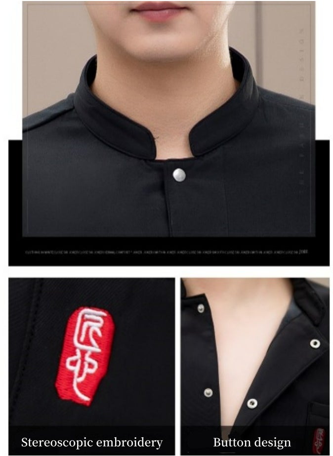Gasin - Restaurant chef uniform kitchen long sleeve overalls shirt - Image 1