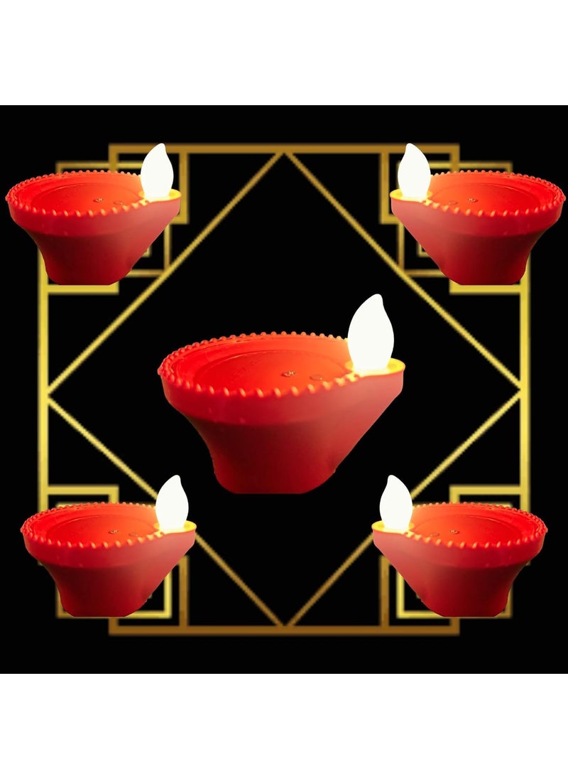 Perpetual Perpetual Water Sensor Diya for Home Decoration 6 Pcs Electric Flameless Smokeless LED Diya Lights Candle for Home Decor Diwali Festivals DecorationChristmasNew Year FestiveA  - Image 3