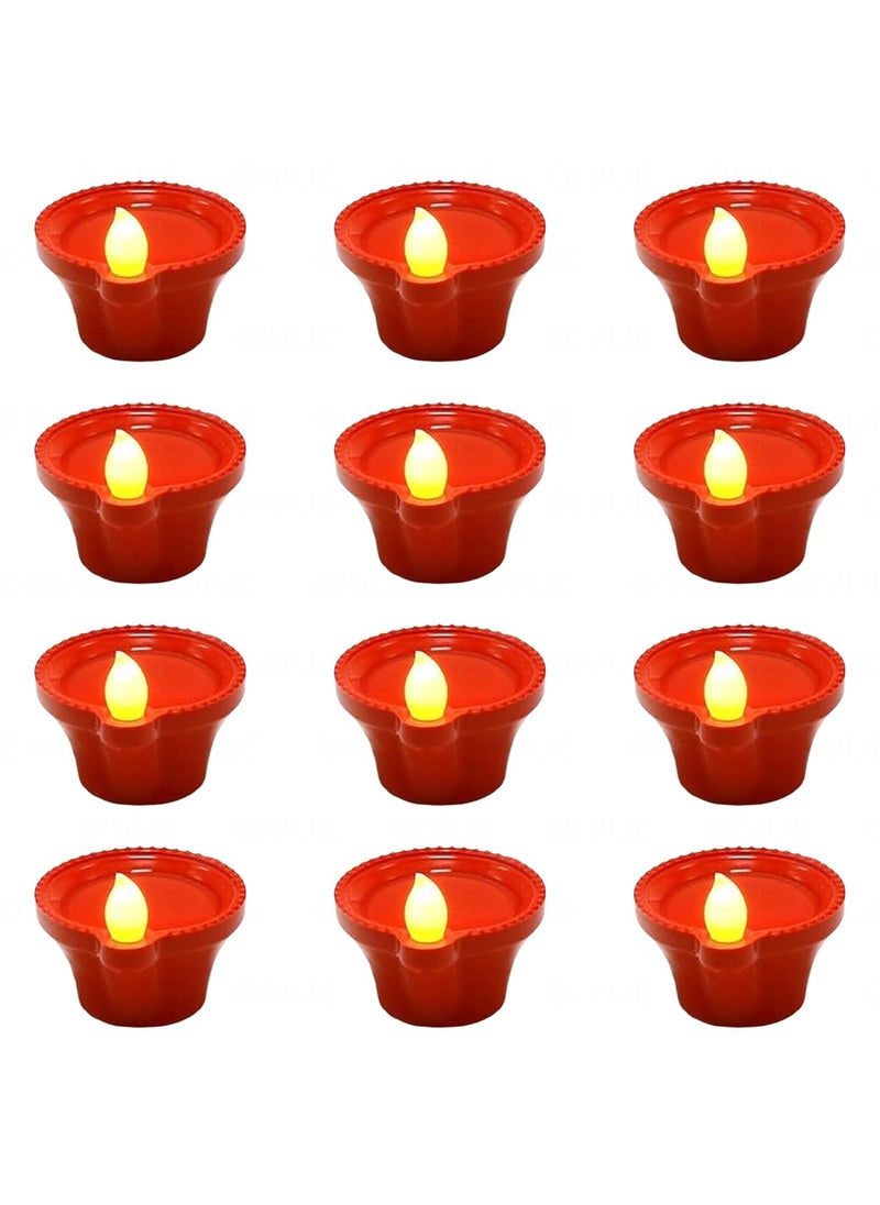 Perpetual Perpetual Water Sensor Diya for Home Decoration 6 Pcs Electric Flameless Smokeless LED Diya Lights Candle for Home Decor Diwali Festivals DecorationChristmasNew Year FestiveA  - Image 1