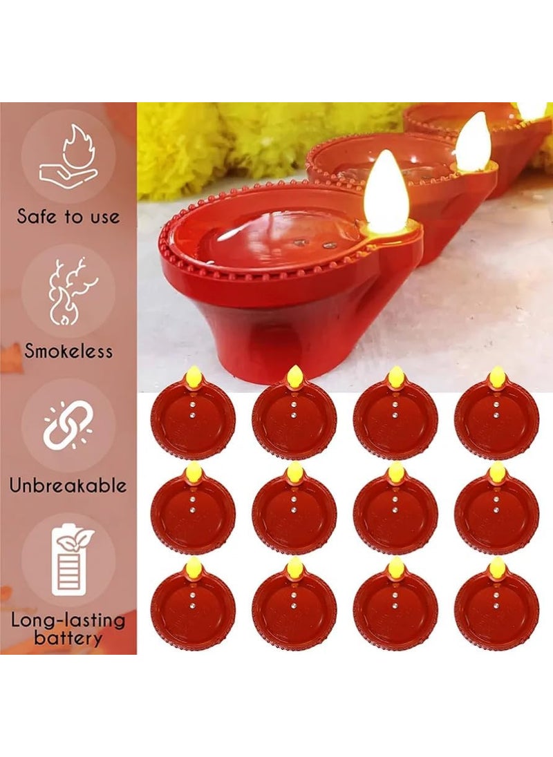 Perpetual Perpetual Water Sensor Diya for Home Decoration 6 Pcs Electric Flameless Smokeless LED Diya Lights Candle for Home Decor Diwali Festivals DecorationChristmasNew Year FestiveA  - Image 2