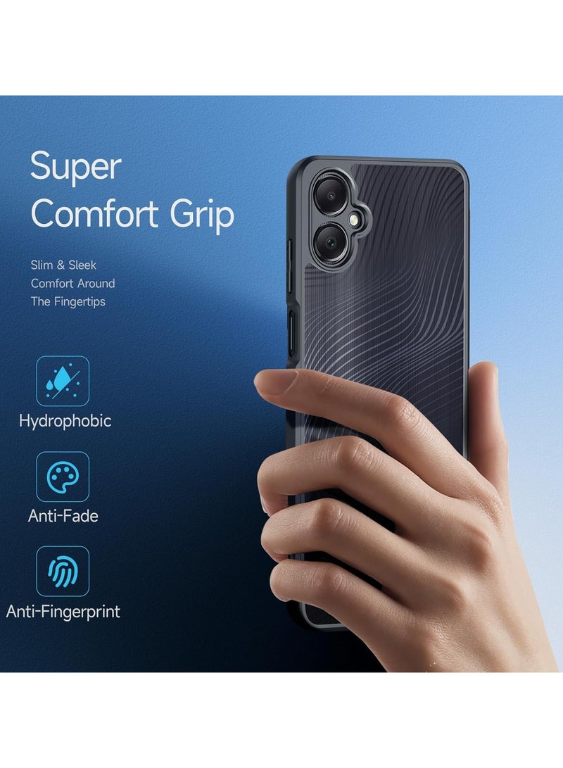 عام غطاء خلفي شفاف متوافق مع Samsung Galaxy A06 5G، غطاء خلفي شفاف أنيق وشفاف وشفاف مضاد للبصمات ومضاد للصدمات من PC+TPU - Image 3