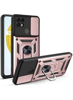 HuHa Case Cover For Realme C21/C20/C11 2021 Sliding Camera Cover Design TPU+PC Phone Protective Case Rose Gold 