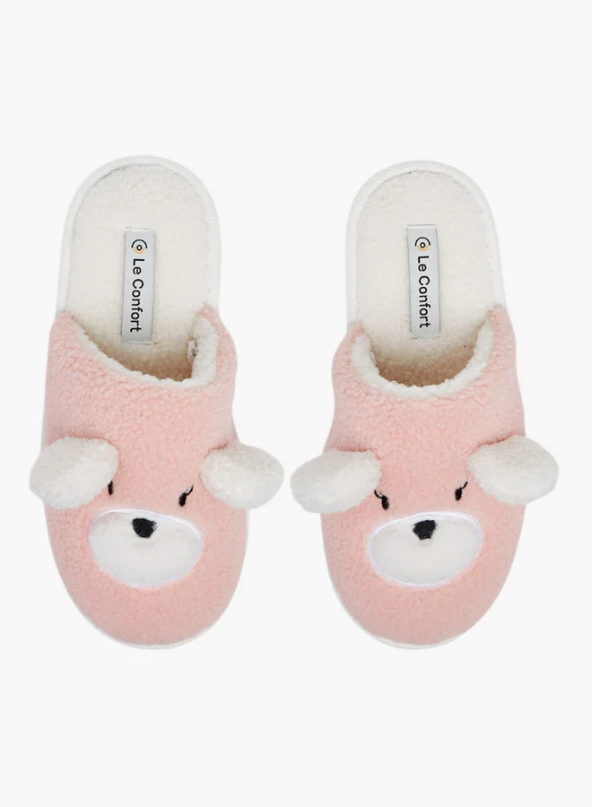 لو كونفورت Bear Applique Bedroom Slippers