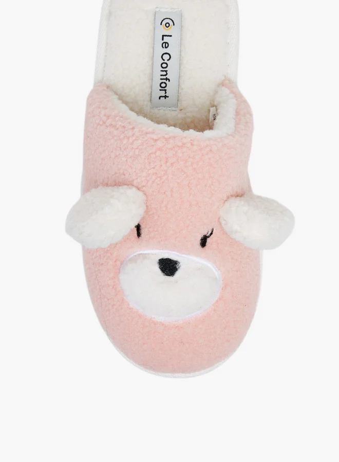 لو كونفورت Bear Applique Bedroom Slippers