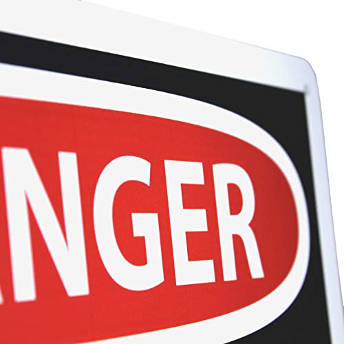 NMC D247RB DANGER - CONSTRUCTION SITE AUTHORIZED PERSONNEL ONLY Sign - 14 in. x 10in. Rigid Plastic Danger Sign, Black/White Text on White/Red Base - Image 2