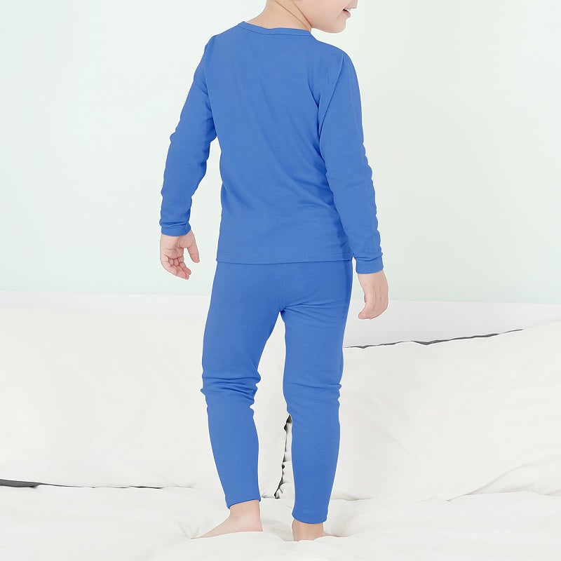 American Trends Boys Thermal Underwear Ultra Soft Kids Long Johns Thermal Sets Toddler Base Layer Sets Large (100) /3T Dark Blue  - Image 4