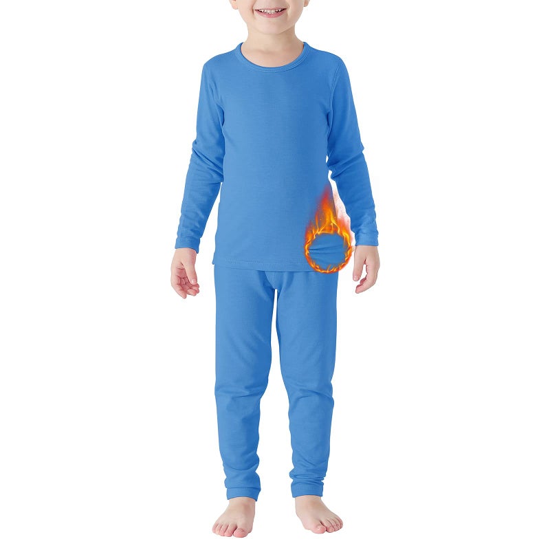 American Trends Boys Thermal Underwear Ultra Soft Kids Long Johns Thermal Sets Toddler Base Layer Sets Large (100) /3T Dark Blue  - Image 1
