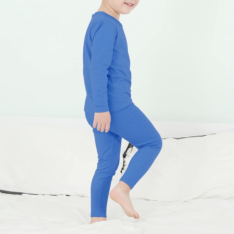 American Trends Boys Thermal Underwear Ultra Soft Kids Long Johns Thermal Sets Toddler Base Layer Sets Large (100) /3T Dark Blue  - Image 5