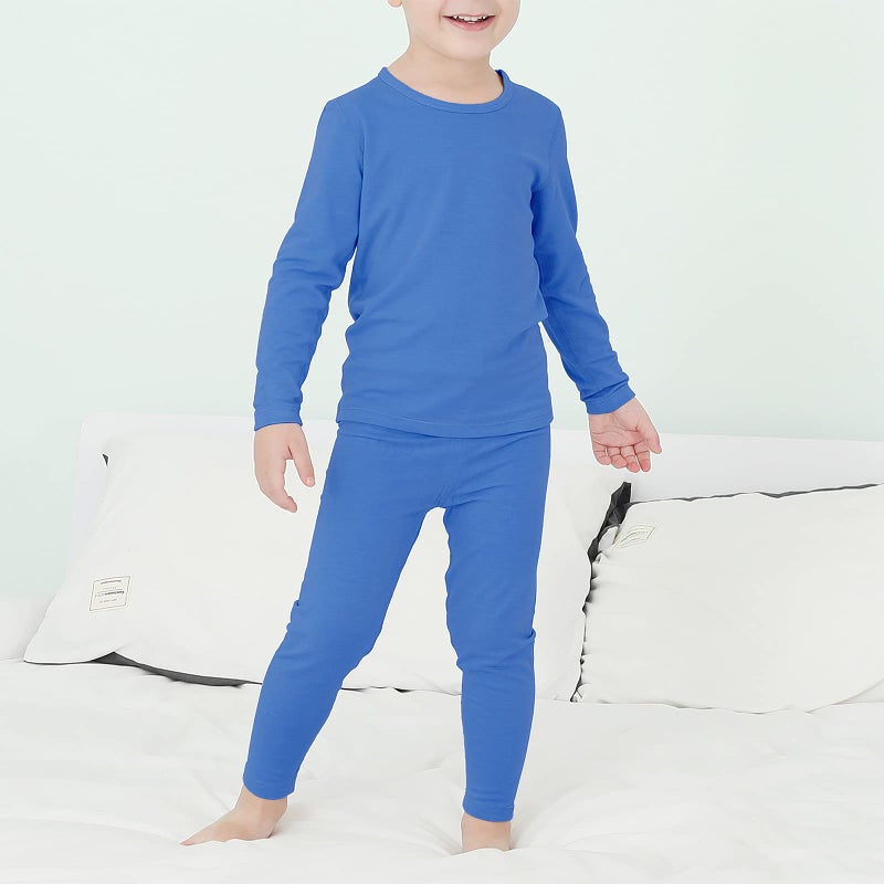 American Trends Boys Thermal Underwear Ultra Soft Kids Long Johns Thermal Sets Toddler Base Layer Sets Large (100) /3T Dark Blue  - Image 3