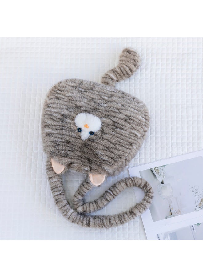 Cute Plush Cat Bag Women's Large Capacity Tote Bag Crossbody Shoulder Bag Handbag Style Bag-Color:Orange-Height:35*35cm（0.23kg） - Image 3